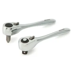 Titan Tools® - 1/4" Drive Quick Release Head 60 Teeth Flat Metal Grip Bit Driver And Ratchet Set 2 Pieces