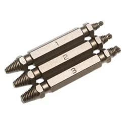 Titan Tools® - 3-piece 7/32" To 5/16" Hex Body Double-Ended Flute Screw Extractor Set