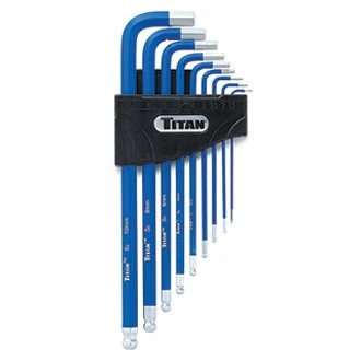 Titan Tools® - 9-Piece 1.5 To 10 Mm Metric Non Slip Ball End Hex Key Set 1 Titan Tools® - 9-Piece 1.5 To 10 Mm Metric Non Slip Ball End Hex Key Set