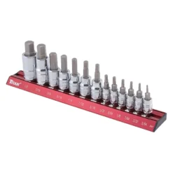Titan Tools® - Mixed Drive Size SAE Hex Bit Socket Set 13 Pieces