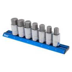Titan Tools® - 1/2" Drive Metric Hex Bit Socket Set With Magnetic Rail 7 Pieces