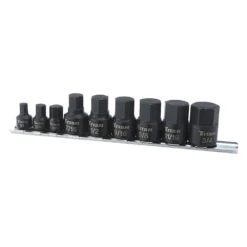 Titan Tools® - 3/8" Drive SAE Hex Stubby Impact Bit Socket Set (9 Pieces)