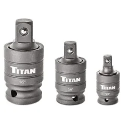 Titan Tools® - 3/8"-1/2" Drive Locking Pin-Free Friction Ball Impact U-Joint Adapter Set (3 Pieces)