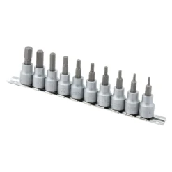 Titan Tools® - 3/8" Drive SAE Hex Bit Socket Set With Rail 10 Pieces