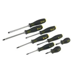 Titan Tools® - 8-piece Multi Material Handle Bolstered Magnetic Standard & Stubby Phillips/Slotted Mixed Screwdriver Set
