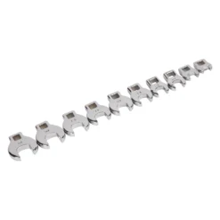Titan Tools® - 10-piece 3/8" Drive 10 To 19 Mm Chrome Open End Crowfoot Wrench Set