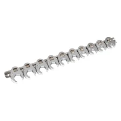Titan Tools® - 10-piece 3/8" Drive 10 To 19 Mm 6-Point Chrome Flare Nut End Crowfoot Wrench Set