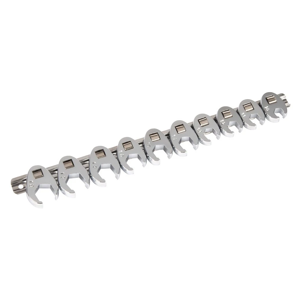 Titan Tools® - 10-piece 3/8" Drive 10 To 19 Mm 6-Point Chrome Flare Nut End Crowfoot Wrench Set 1 Titan Tools® - 10-piece 3/8" Drive 10 To 19 Mm 6-Point Chrome Flare Nut End Crowfoot Wrench Set