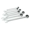 Titan Tools® - 7-piece 8 To 18 Mm 12-Point Straight Head 72-Teeth Ratcheting Combination Wrench Set