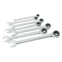 Titan Tools® - 7-piece 8 To 18 Mm 12-Point Straight Head 72-Teeth Ratcheting Combination Wrench Set