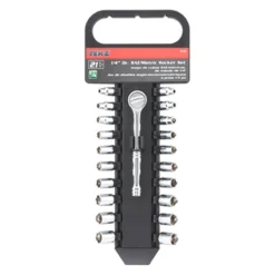 Titan Tools® - 1/4" Drive 6-Point SAE/Metric Ratchet And Socket Set, 21 Pieces