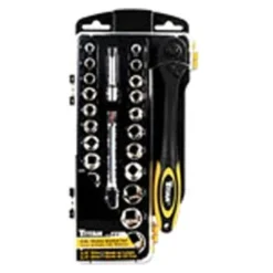 Titan Tools® - Mixed Drive Size SAE/Metric Ratchet And Socket Set, 27 Pieces