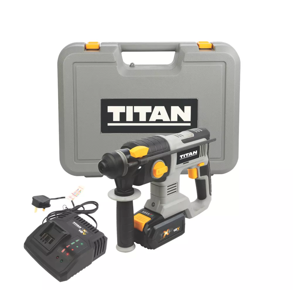 Titan TTI871SDS 3.2kg 18V 1 X 5.0Ah Li-Ion TXP Cordless SDS+ Drill 2 Titan TTI871SDS 3.2kg 18V 1 X 5.0Ah Li-Ion TXP Cordless SDS+ Drill - Image 2