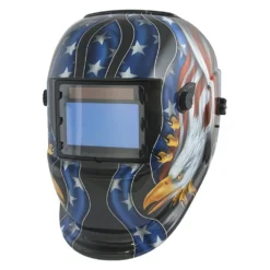 Titan Tools® 41265 - "US Flag/Eagle" Print Solar Auto-Darkening Welding Helmet With Li-ion Back-up Batteries
