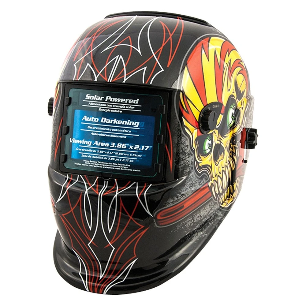 Titan Tools® 41283 - "Skull/Pipe Wrench" Print Solar Auto-Darkening Welding Helmet With Li-ion Back-up Batteries 1 Titan Tools® 41283 - "Skull/Pipe Wrench" Print Solar Auto-Darkening Welding Helmet With Li-ion Back-up Batteries