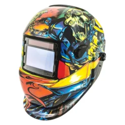 Titan Tools® 41289 - "Anvil Forge Skull" Print Solar Auto-Darkening Welding Helmet With Li-ion Back-up Batteries