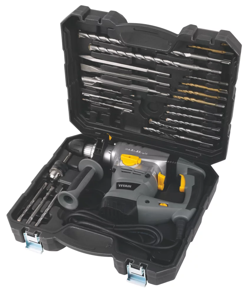 Titan TTB631SDS 6.3kg Electric SDS Plus Drill & 22 Piece Accessory Kit 230-240V 3 Titan TTB631SDS 6.3kg Electric SDS Plus Drill & 22 Piece Accessory Kit 230-240V - Image 3