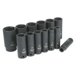 Titan Tools® - 1/2" Drive SAE 6-Point Deep Impact Socket Set (12 Pieces)