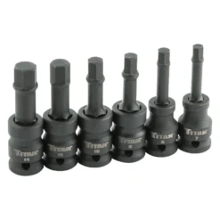Titan Tools® - Torsion Core™ 1/2" Drive Metric Torx Impact Bit Socket Set (6 Pieces)