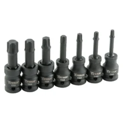 Titan Tools® - Torsion Core™ 1/2" Drive Torx Impact Bit Socket Set (7 Pieces)
