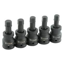 Titan Tools® - Torsion Core™ 3/4" Drive Metric Hex Impact Bit Socket Set (5 Pieces)