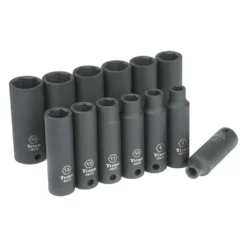 Titan Tools® - 3/8" Drive Metric 6-Point Deep Impact Socket Set (13 Pieces)
