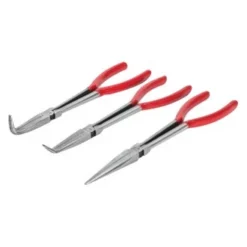 Titan Tools® - 3-piece Box Joint Straight Bent Jaws Dipped Handle Long Reach Needle Nose Pliers Set