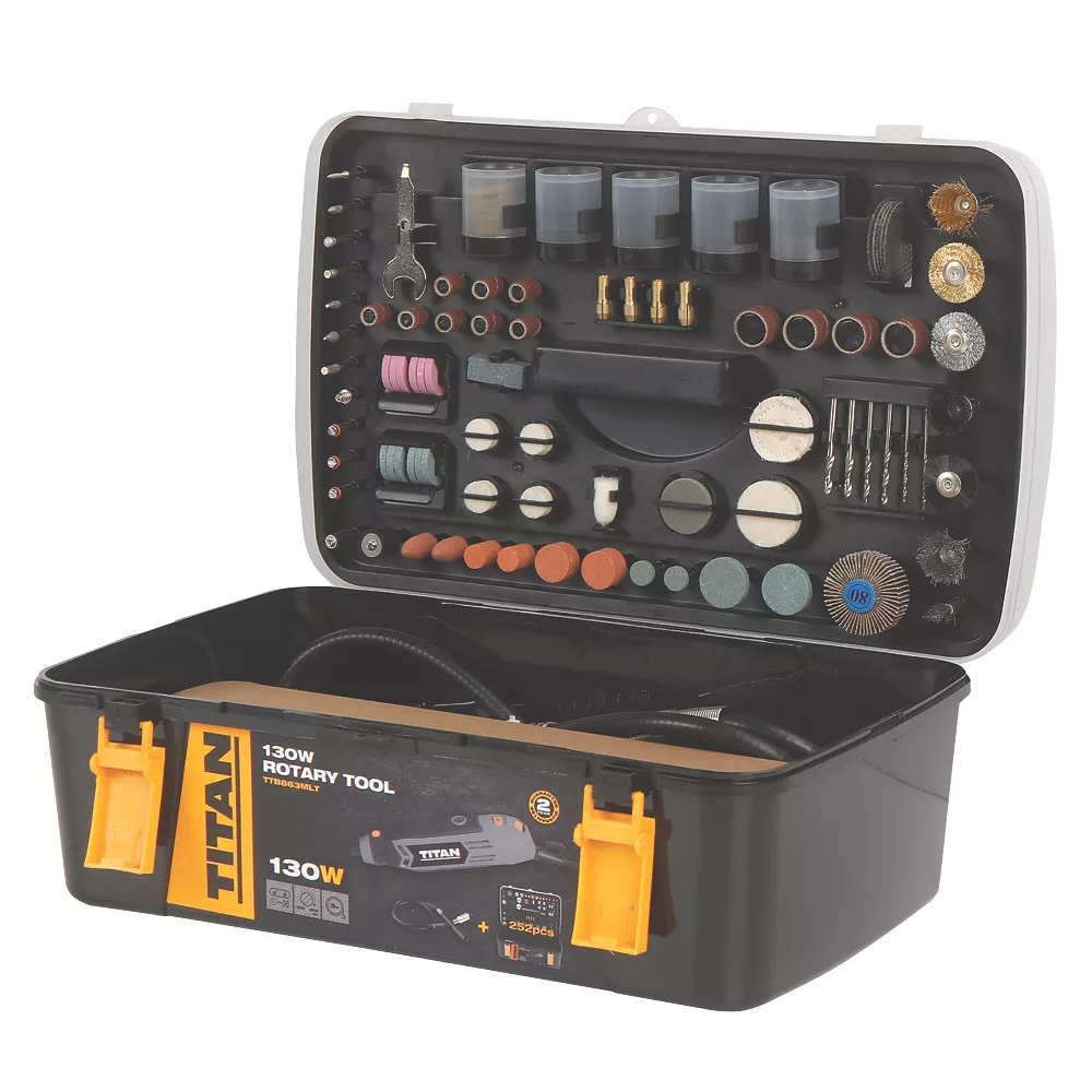 Titan TTB863MLT 130W Electric Multi-Tool Kit With 253 Piece Accessory Kit 220-240V 4 Titan TTB863MLT 130W Electric Multi-Tool Kit With 253 Piece Accessory Kit 220-240V - Image 4